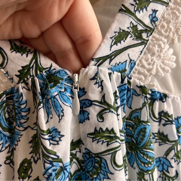 Eddy Clark Floral Maxi Boho Dress Medium Blue & White NWT - Picture 10 of 13